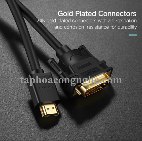 Ugreen 50349 3M màu Đen Cáp chuyển đổi HDMI sang DVI 24 + 1 thuần đồng HD133 30050349